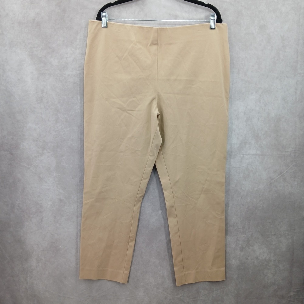 Resort Preppy Lauren Ralph Lauren Tan Zip Crop Stretch Capri Trouser Pants 16